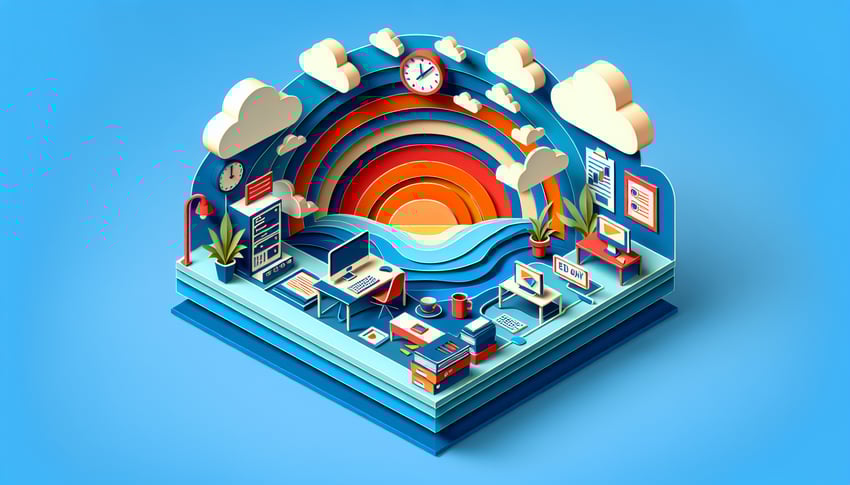 Paper art illustration depicting a daily EOD report form template for FormCreatorAI article