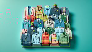 Paper art illustration depicting a uniform order form for an article about uniform order templates and FormCreatorAI