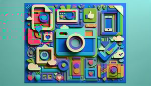 Paper art illustration depicting a social media photo release form template for FormCreatorAI article.