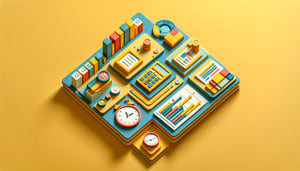 Paper art illustration depicting a depreciation schedule form with financial elements and design features