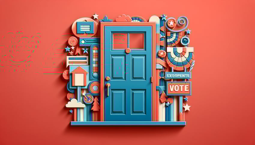 Paper art illustration related to political canvassing debriefing form template and FormCreatorAI content.