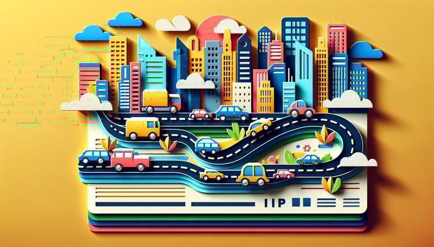 Paper art illustration representing a driver application form template and its features for FormCreatorAI article