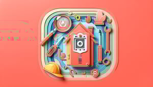 Paper art illustration displaying a fire alarm inspection report template for FormCreatorAI article