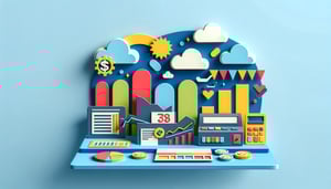 Paper art illustration depicting a daily sales report form template with charts and graphs for FormCreatorAI article