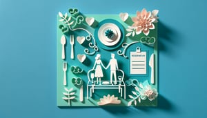 Paper art illustration depicting a table reservation form template for FormCreatorAI article