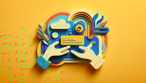 Paper art illustration showcasing a creative design for a cards request form template.