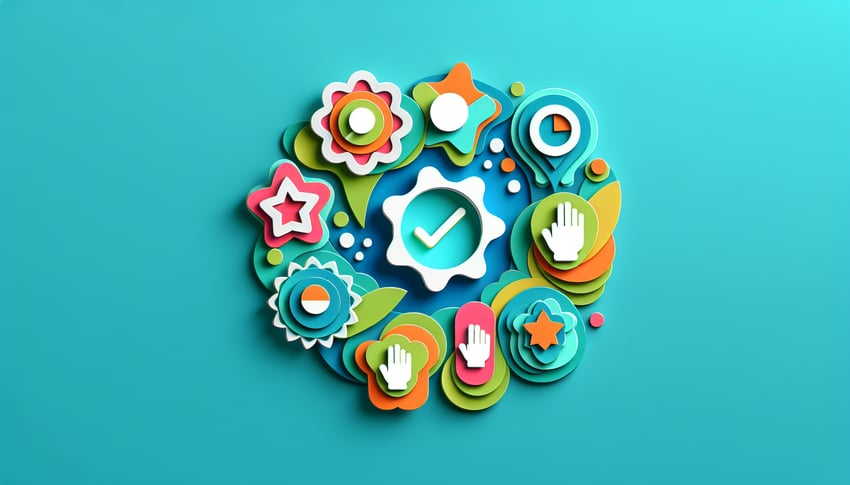 Paper art illustration depicting a peer evaluation form template for FormCreatorAI article