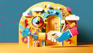 Paper art illustration of a customer registration form for a FormCreatorAI article