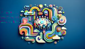 Paper art illustration depicting a meeting attendance record form for an article on FormCreatorAI