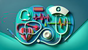 Paper art illustration featuring a nursing skills checklist template for FormCreatorAI article