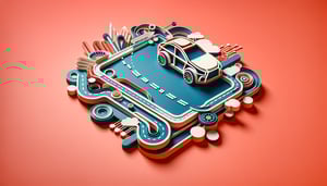 Paper art illustration showcasing a vehicle booking form design for FormCreatorAI