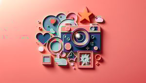 paper art illustration showcasing a photo release consent form template for FormCreatorAI article