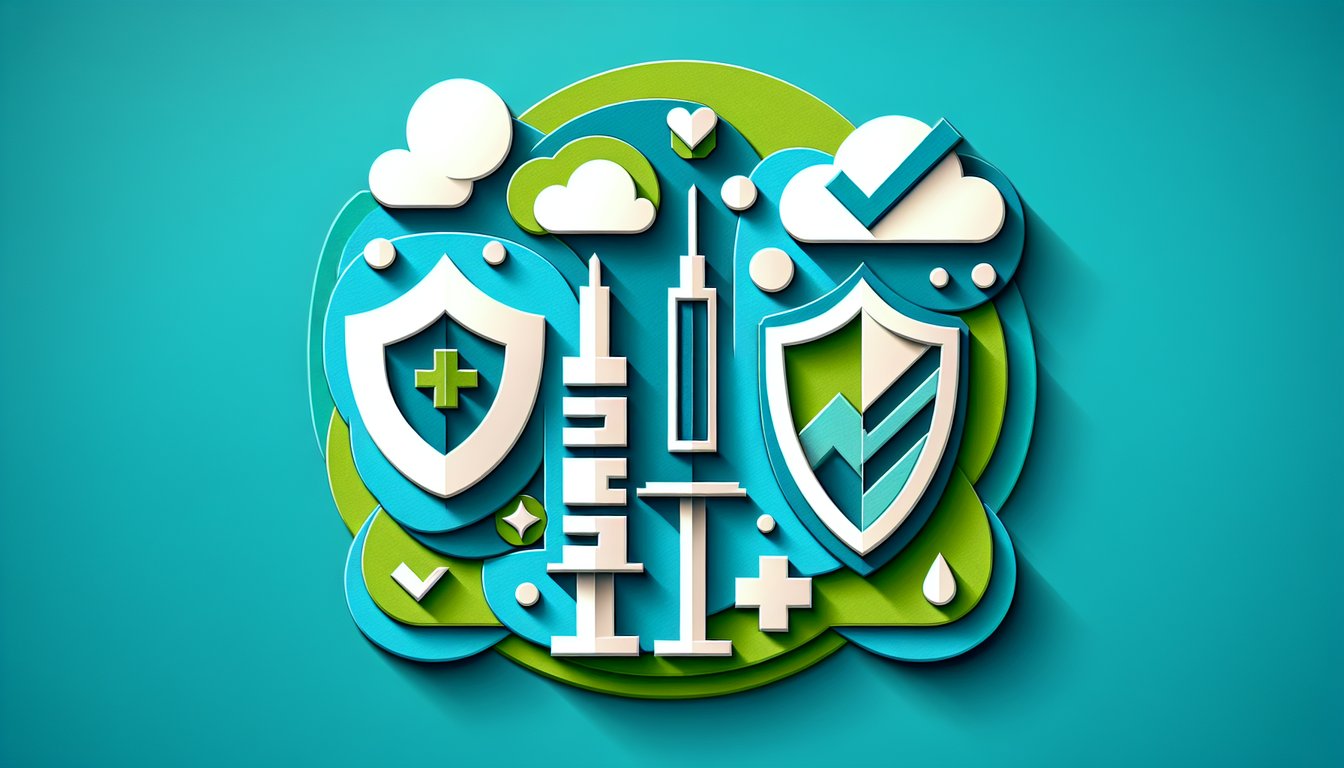 Paper art illustration representing a vaccine waiver form template for FormCreatorAI article