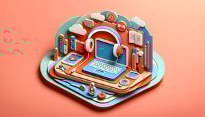 Paper art illustration depicting a distance learning feedback form for parents in an educational setting