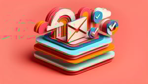 colorful paper art illustration representing an email list form template design concept