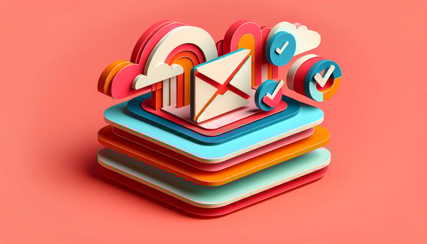 colorful paper art illustration representing an email list form template design concept