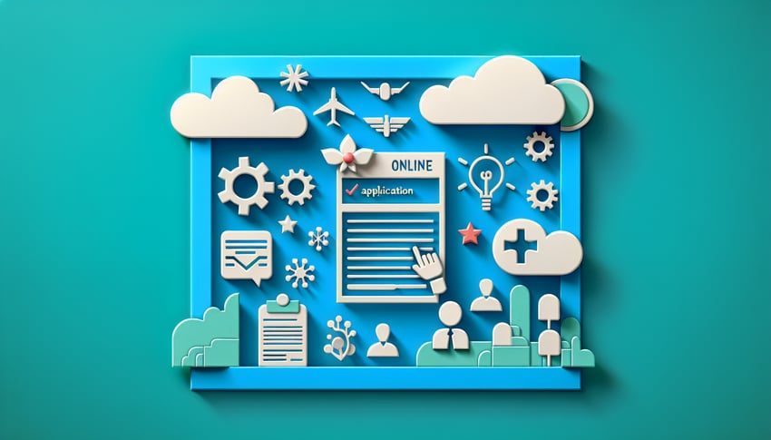 paper art illustration highlighting text only advertisement form template features and layout for FormCreatorAI article