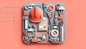 Paper art illustration depicting a safety harness inspection checklist for a safety article.