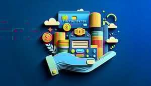 paper art illustration depicting a payment request form with various fields and a pencil for filling out information