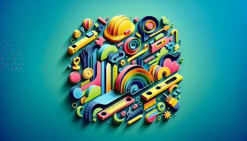 Paper art illustration representing a construction estimate form template for FormCreatorAI article