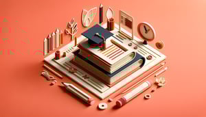 Paper art illustration depicting a student progress report template for an informative article on FormCreatorAI