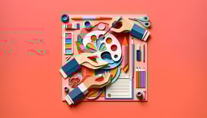 Paper art illustration featuring a creative design relevant to art submission forms and FormCreatorAI