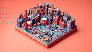 Paper art illustration depicting an equipment loan form template for FormCreatorAI article