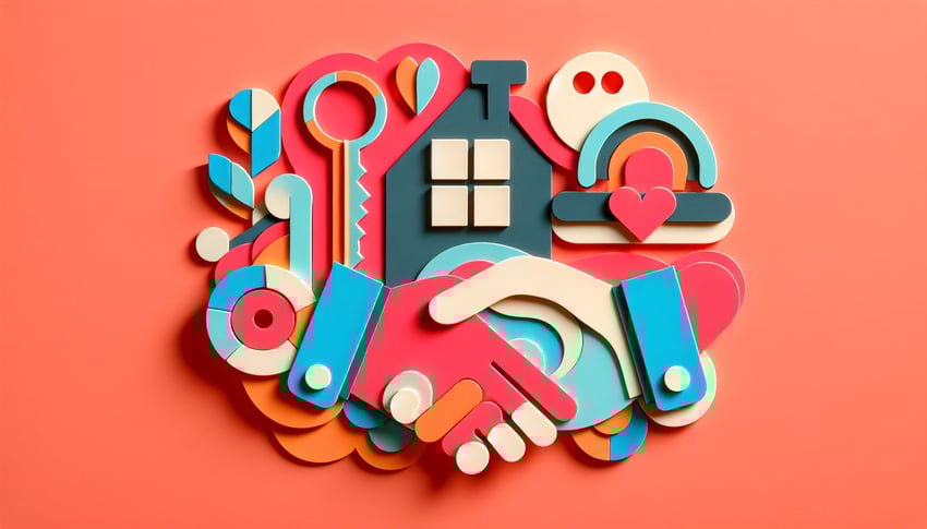 Paper art illustration depicting a Resident Assistant Reference Form Template for FormCreatorAI article