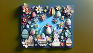 Paper art illustration featuring Easter treats like eggs and bunnies for an order form template article.