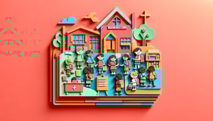 Paper art illustration related to Vacation Bible School registration form template and FormCreatorAI features.