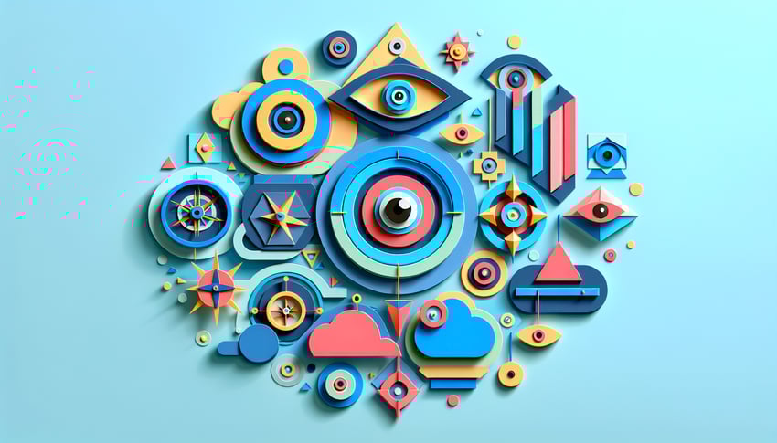 Paper art illustration featuring a join application form for the Illuminati with creative design elements