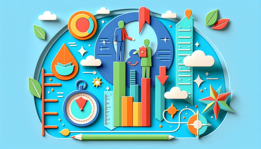 Paper art illustration representing a mentor evaluation form for a FormCreatorAI article