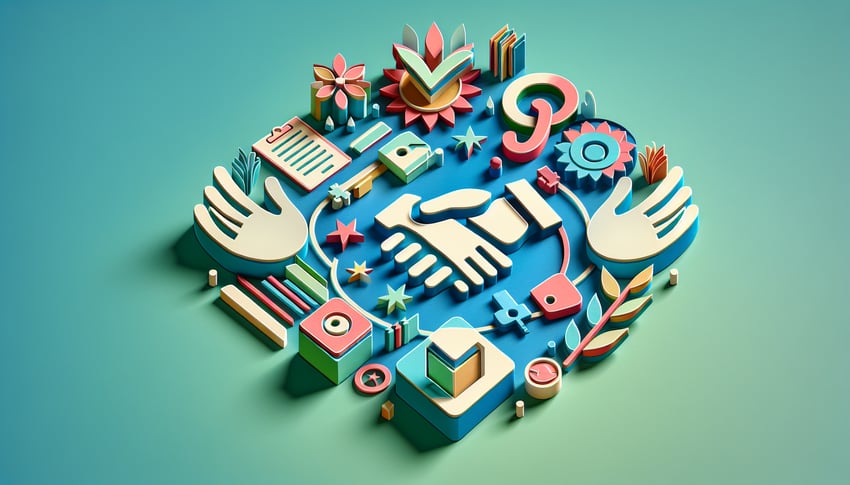 Paper art illustration depicting a participation waiver and release form for FormCreatorAI article