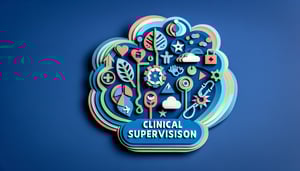 paper art illustration depicting a clinical supervision form template with design elements for FormCreatorAI article