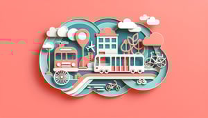 Paper art illustration depicting a ground transportation request form for FormCreatorAI article.