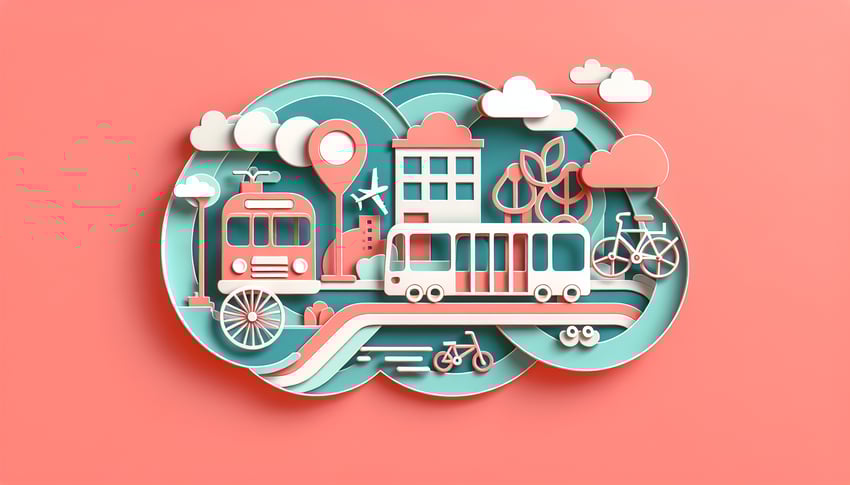 Paper art illustration depicting a ground transportation request form for FormCreatorAI article.