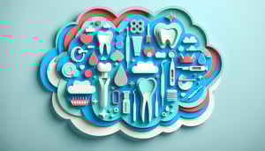 Paper art illustration depicting a caries risk assessment form for dental evaluation and analysis.