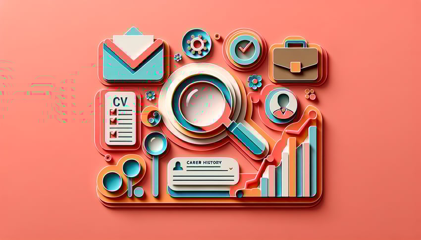 colorful paper art illustration representing a career history form template for FormCreatorAI article