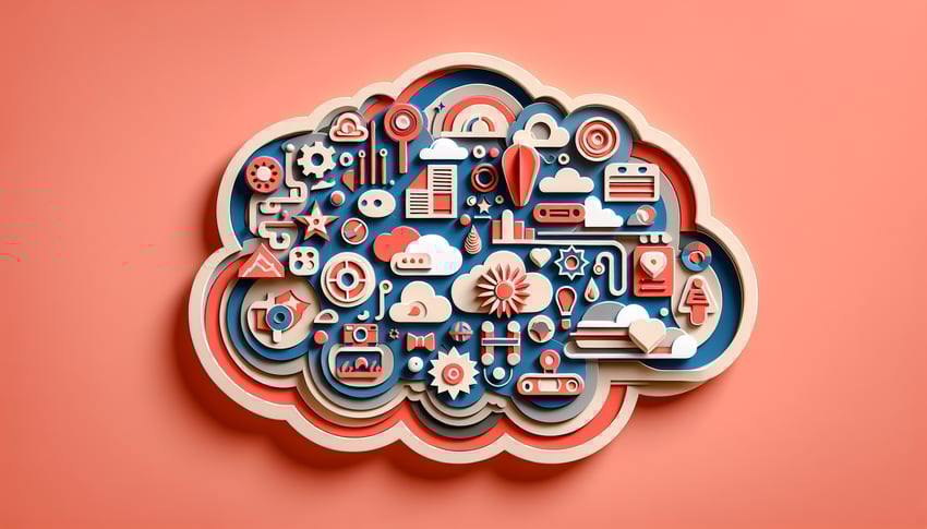 Paper art illustration featuring a biographical information form design for FormCreatorAI article