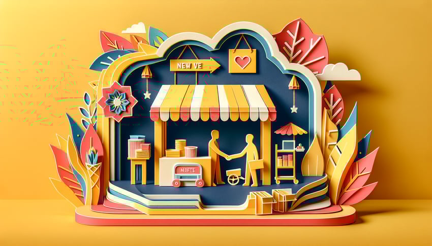 Paper art illustration representing a new vendor setup form template for FormCreatorAI article