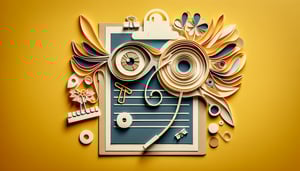 Paper art illustration depicting an optical registration form template for FormCreatorAI article