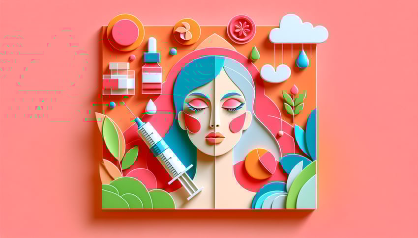 Paper art illustration showcasing a consent form template for dermal fillers in a professional setting.