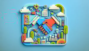 Paper art illustration depicting a recruitment requisition form template for FormCreatorAI article