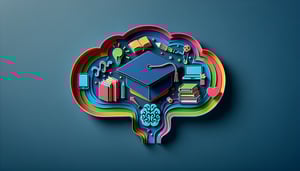 Paper art illustration depicting a continuing education evaluation form with structured fields for feedback and assessment.
