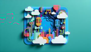 Paper art illustration showcasing a music artist booking form template design for FormCreatorAI article