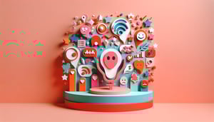 Paper art illustration depicting a customer survey form for Voice of the Customer article about FormCreatorAI