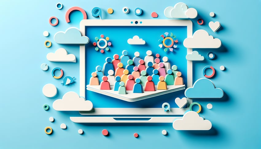 Paper art illustration for article on online worship attendance form template by FormCreatorAI