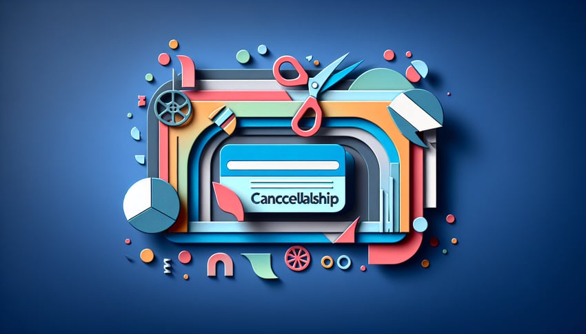 paper art illustration depicting a membership cancellation request form design concept with organized layout