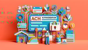 Paper art illustration representing ACH authorization form template for FormCreatorAI article