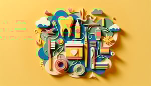 Paper art illustration depicting a dental history form for a dental practice article on FormCreatorAI